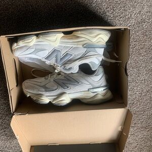 New Balance Cream and Gray Athletic Shoes
